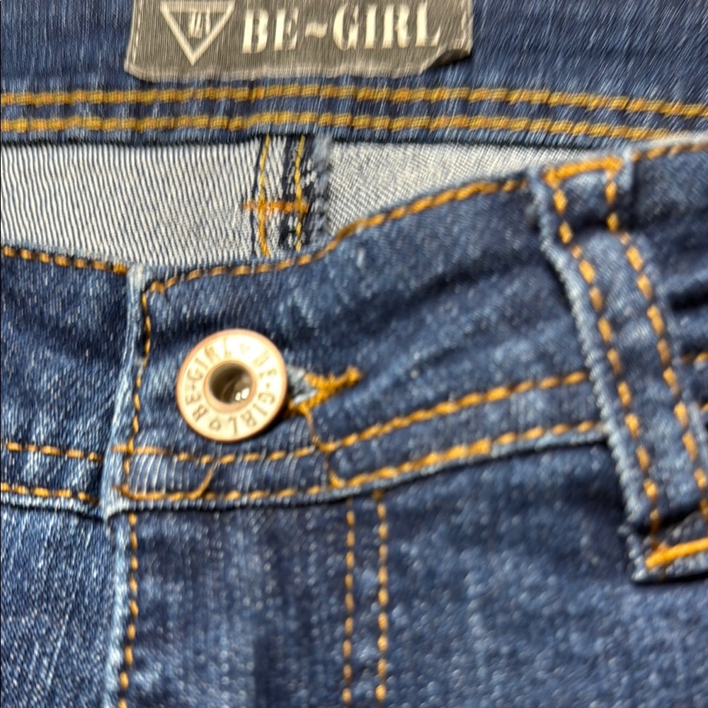 Classic Blue Jeans with Contrast Stitching and Rivets